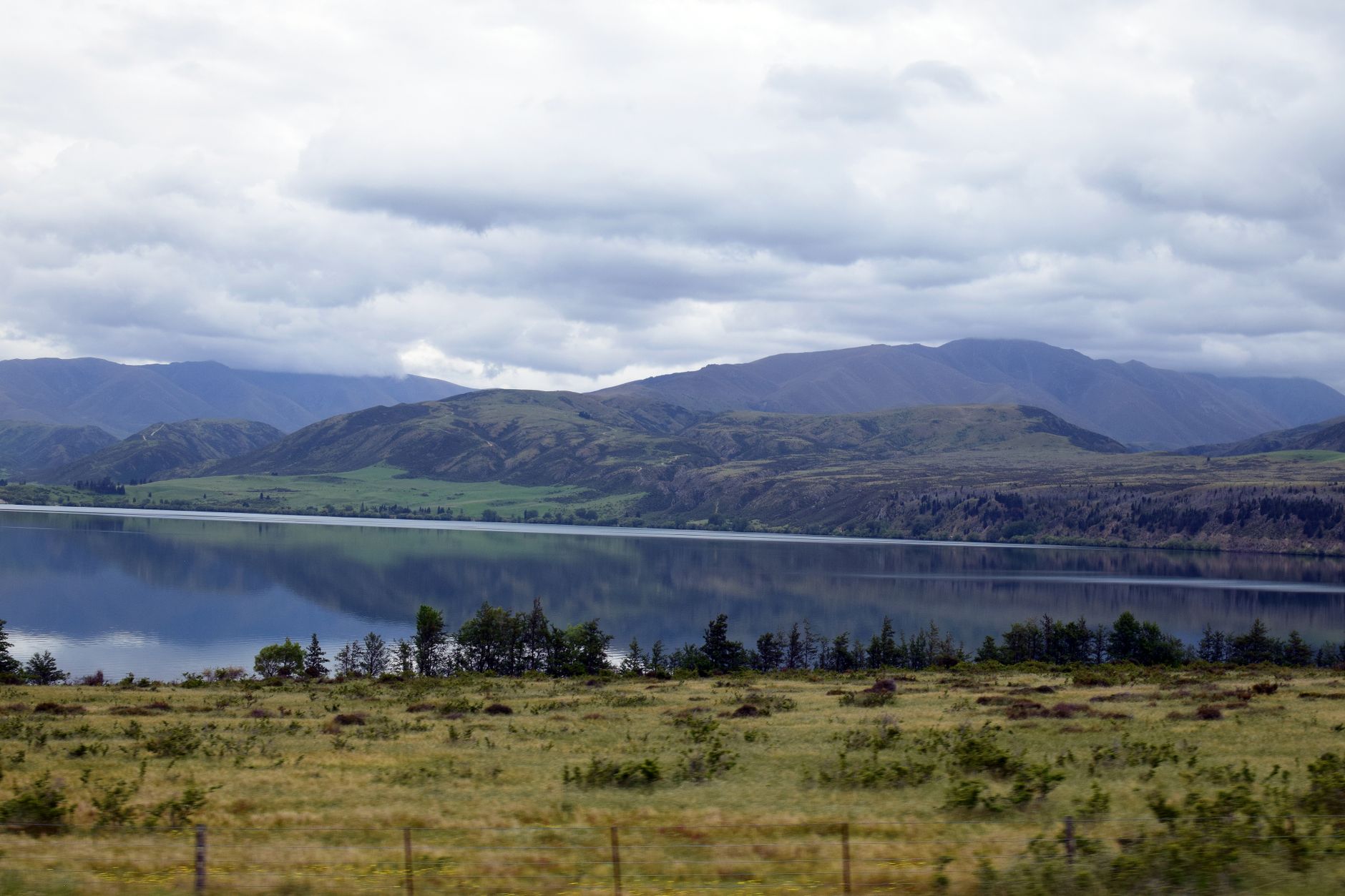 New Zealand South Island alpine landscape with lakes and mountains